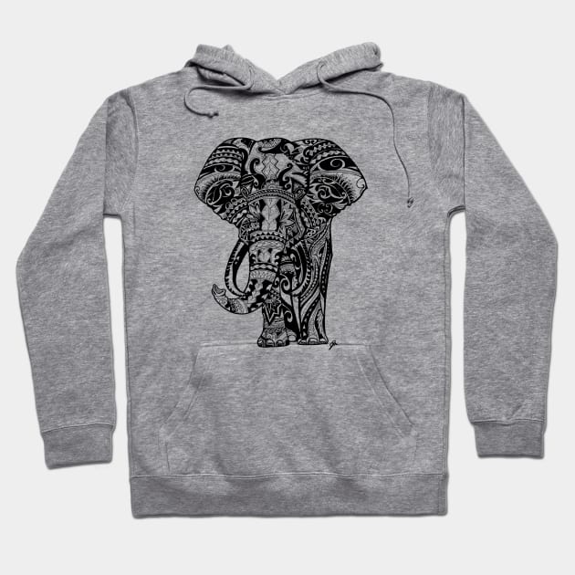 Elephant Mandala Tribal design Hoodie by Juliet & Gin